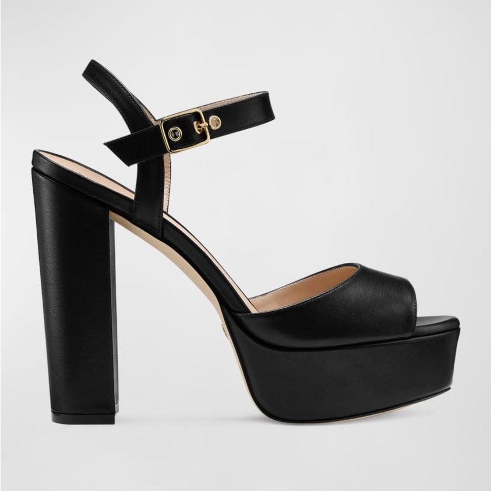 Stuart Weitzman Ryder Ankle-Buckle Platform Sandals